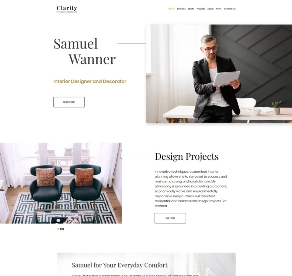 Minimalist template for modern design, clean layouts, and sleek websites