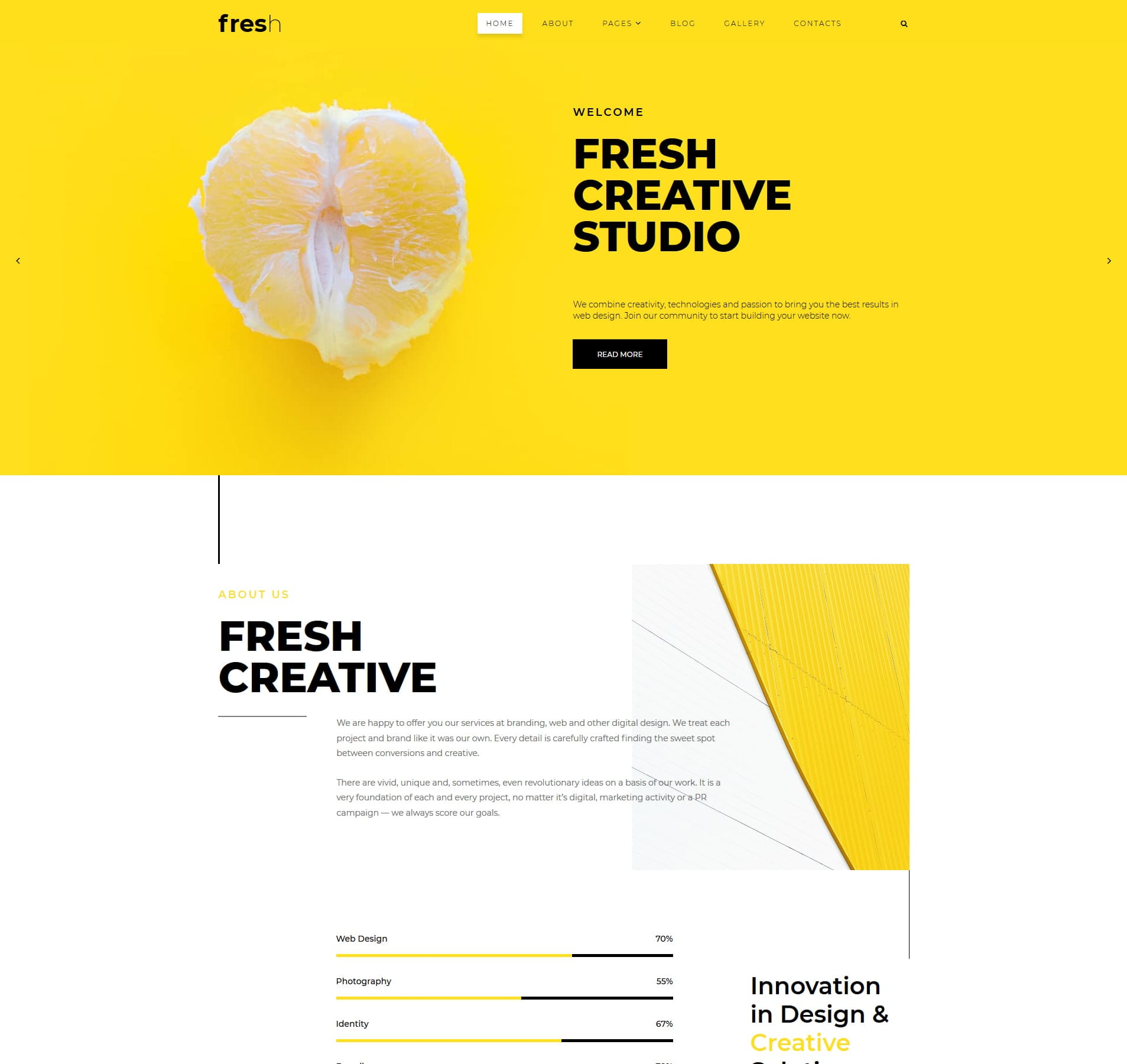 Company portfolio website template for showcasing projects and services