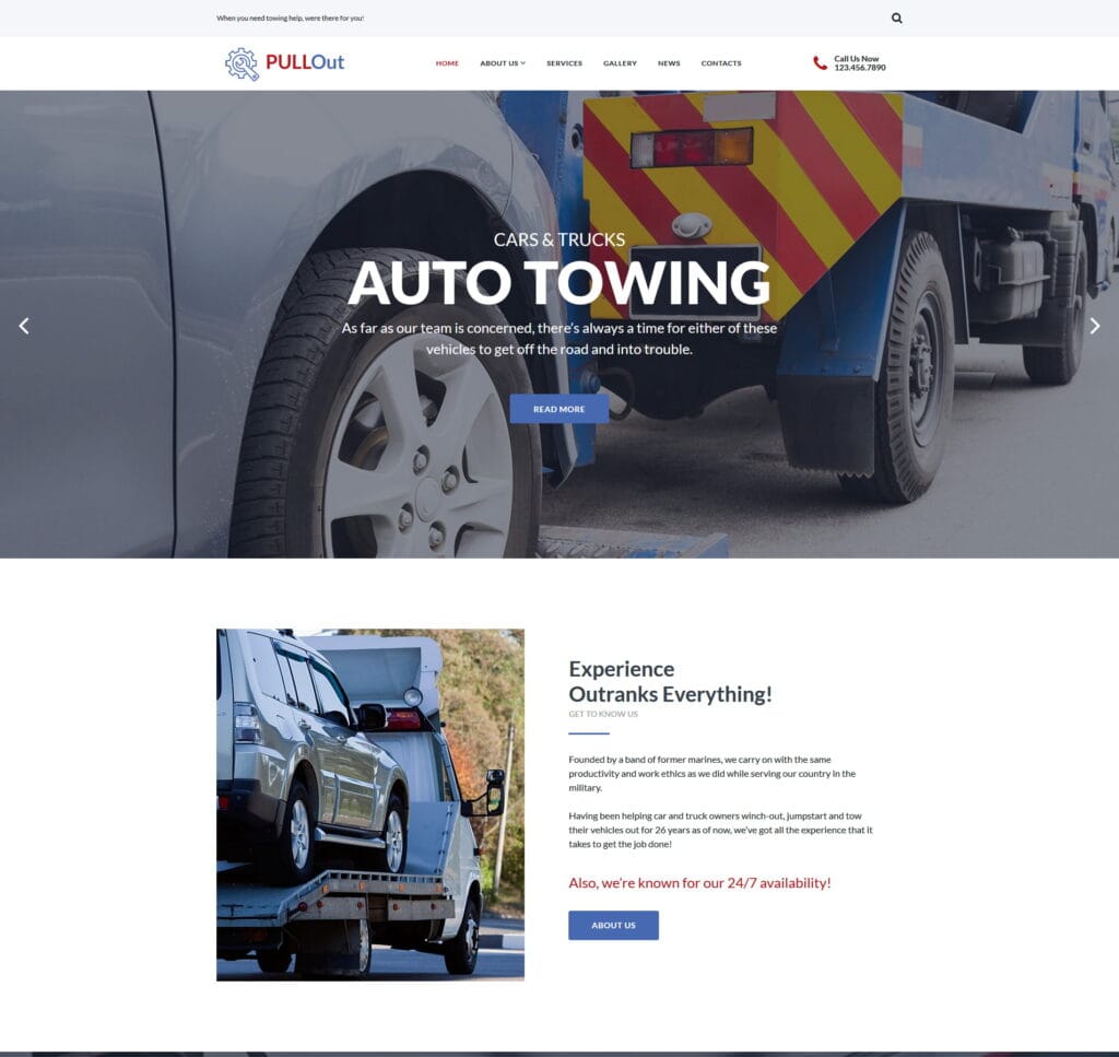 Towing Company Website Template Go Edit