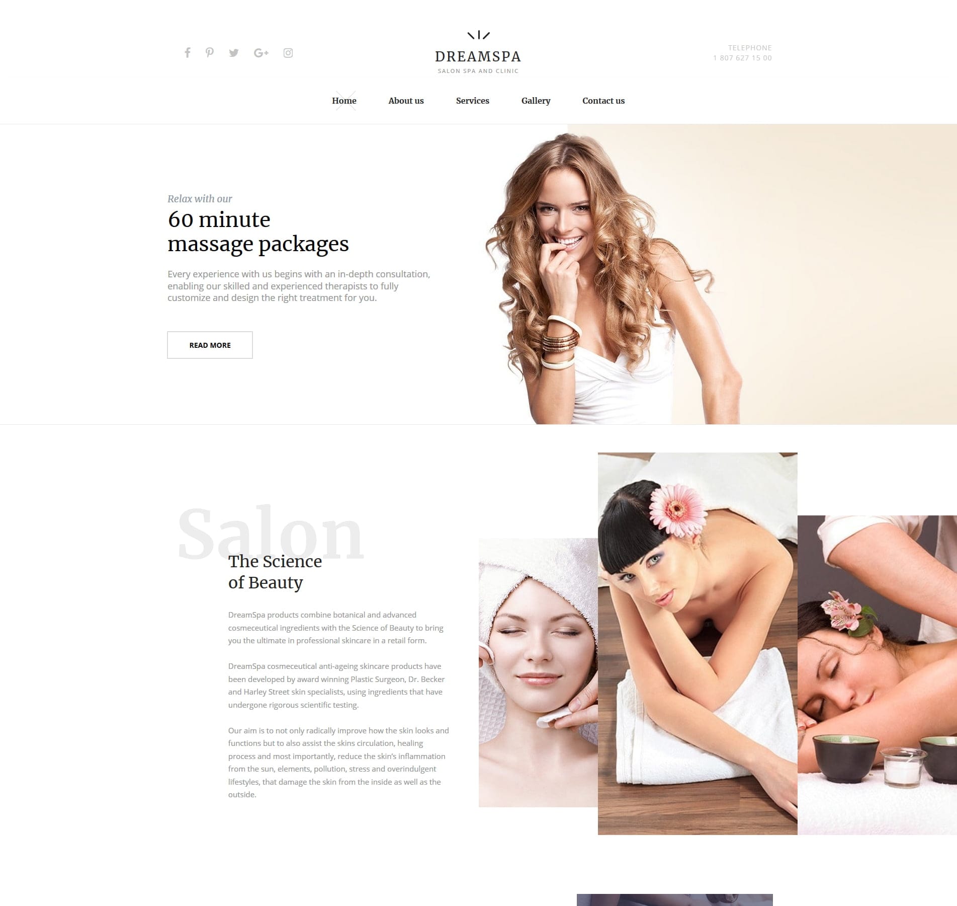 Body massage website template for wellness, spa services, and relaxation therapies