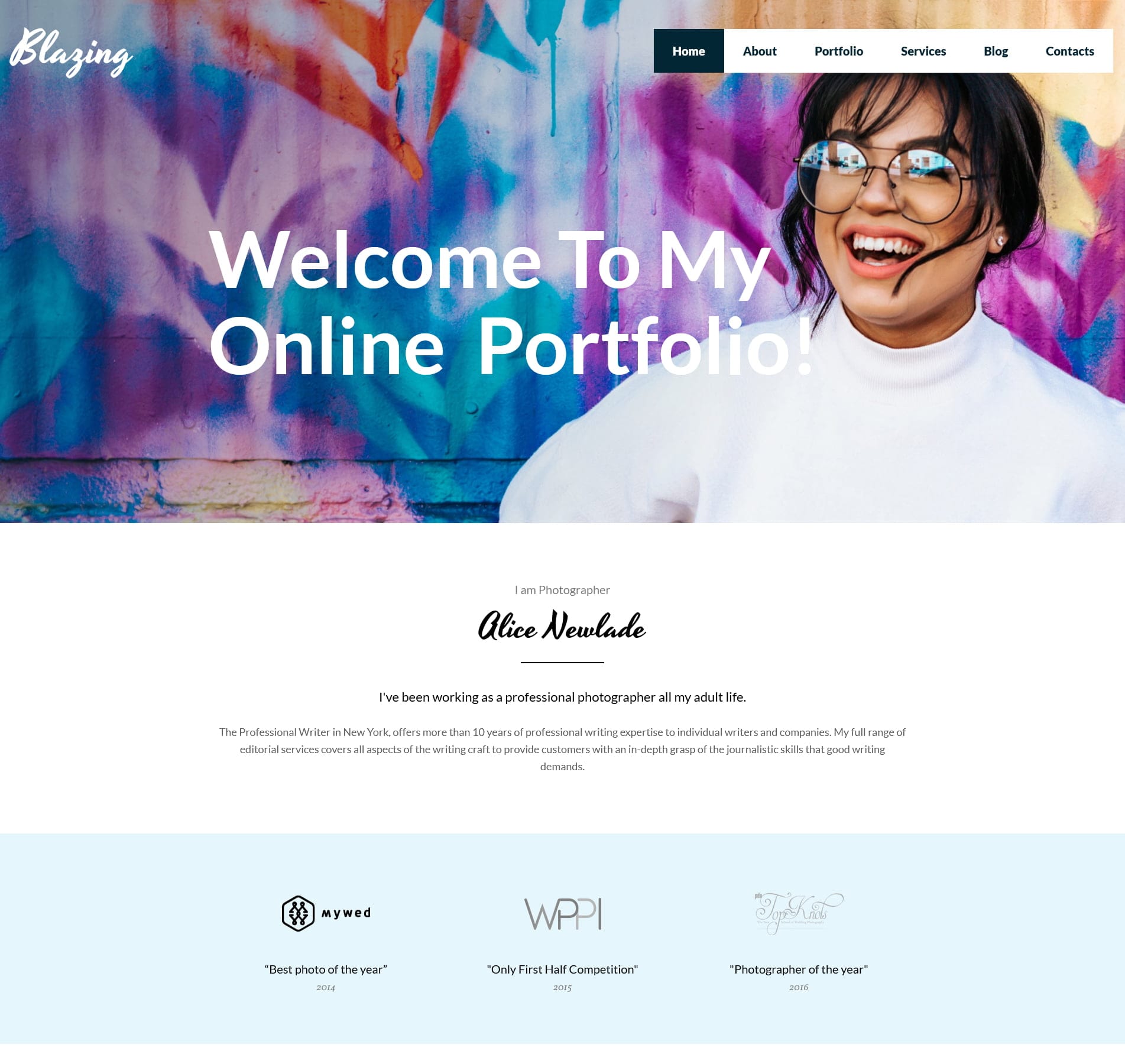 Portfolio template for showcasing individual work, projects, and achievements