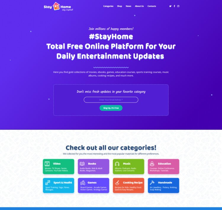 Stay At Home Website Template | 18