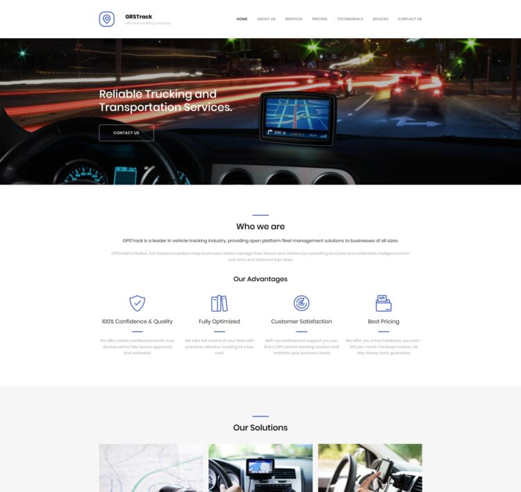 GPS Tracking Website Template | 3