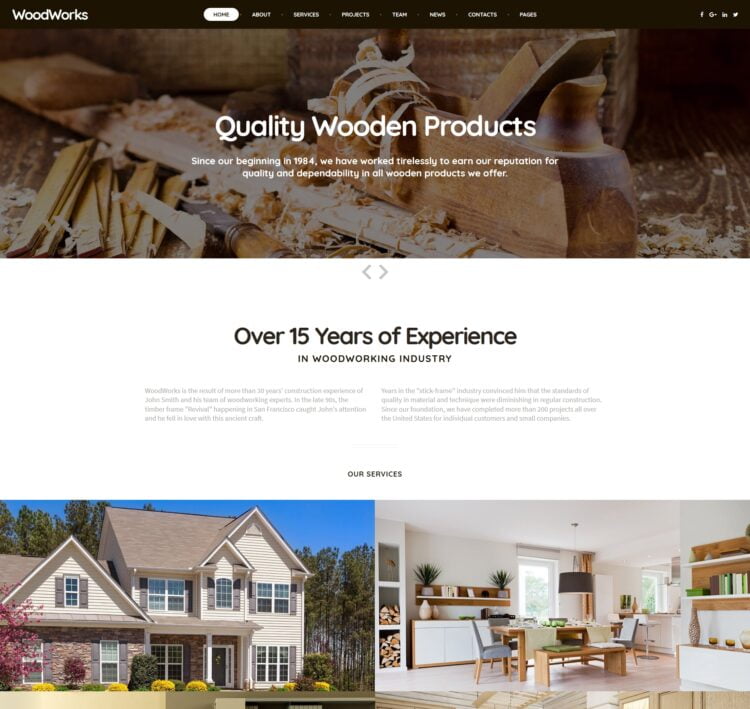 Woodworking Website Template | 30
