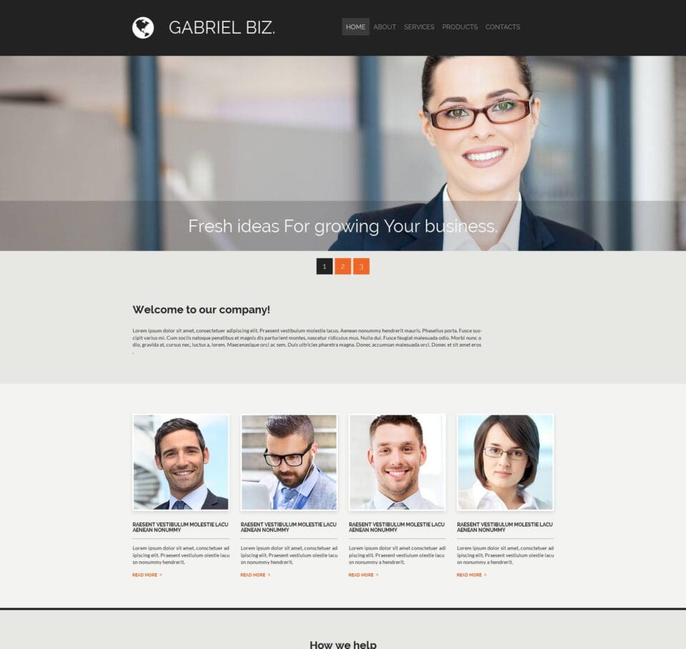 Small company template for professional branding, services, and company details