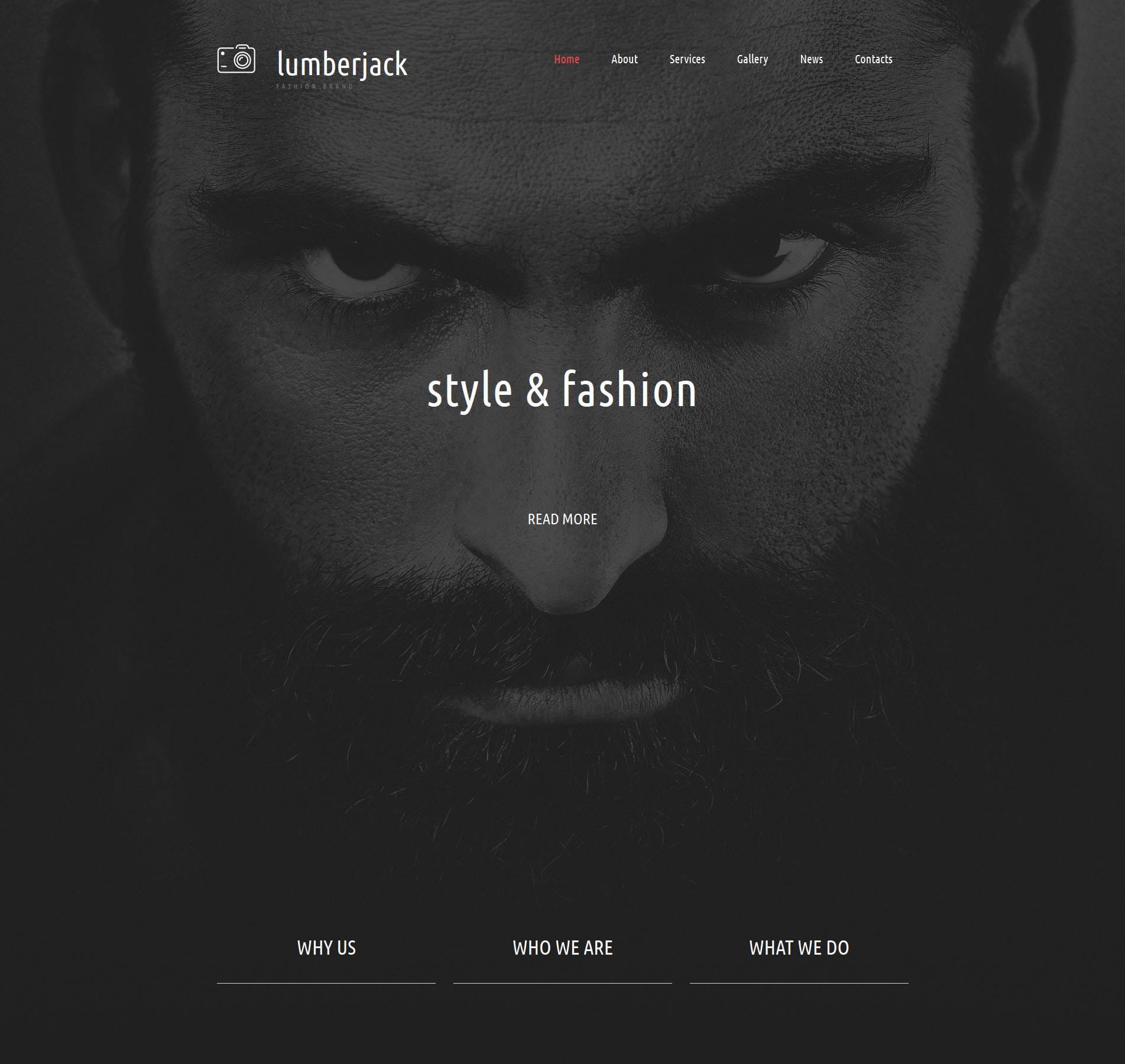 Brand website template for company identity, products, and brand storytelling