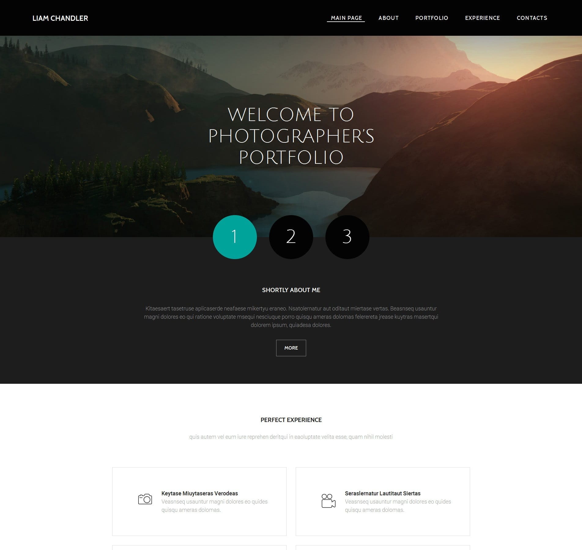 Photography template for straightforward portfolio displays and client galleries