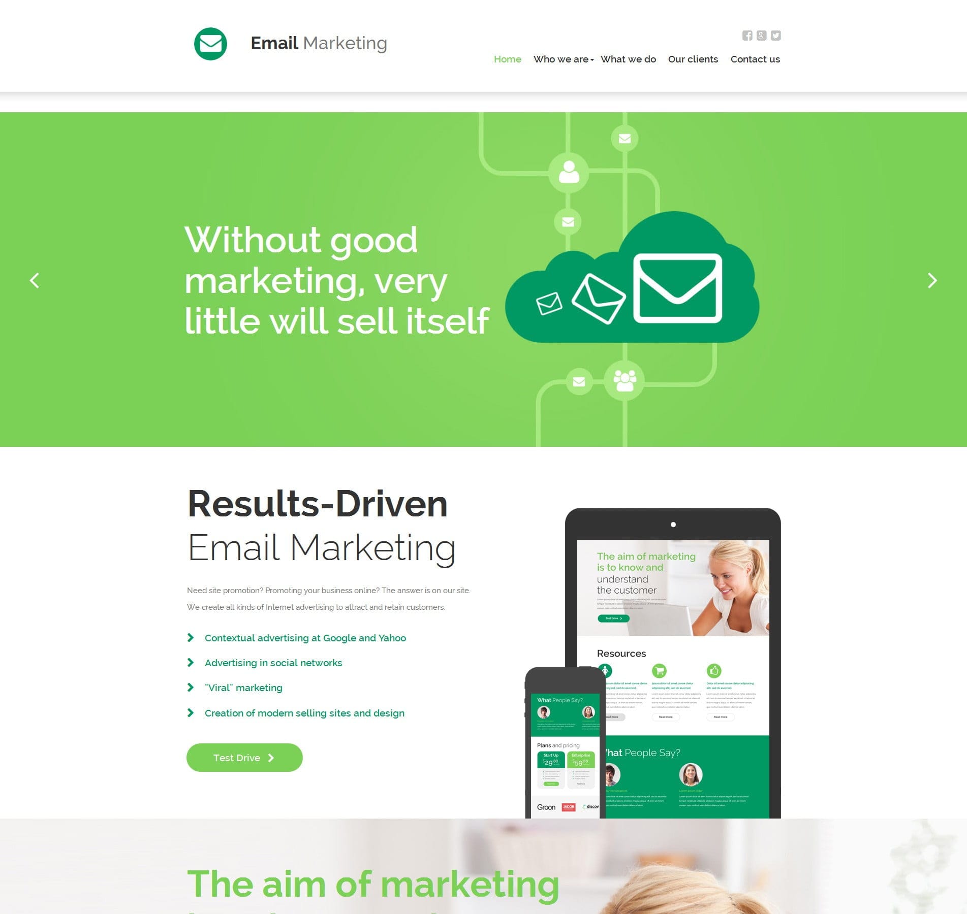 Email marketing template for campaigns, digital outreach, and marketing services