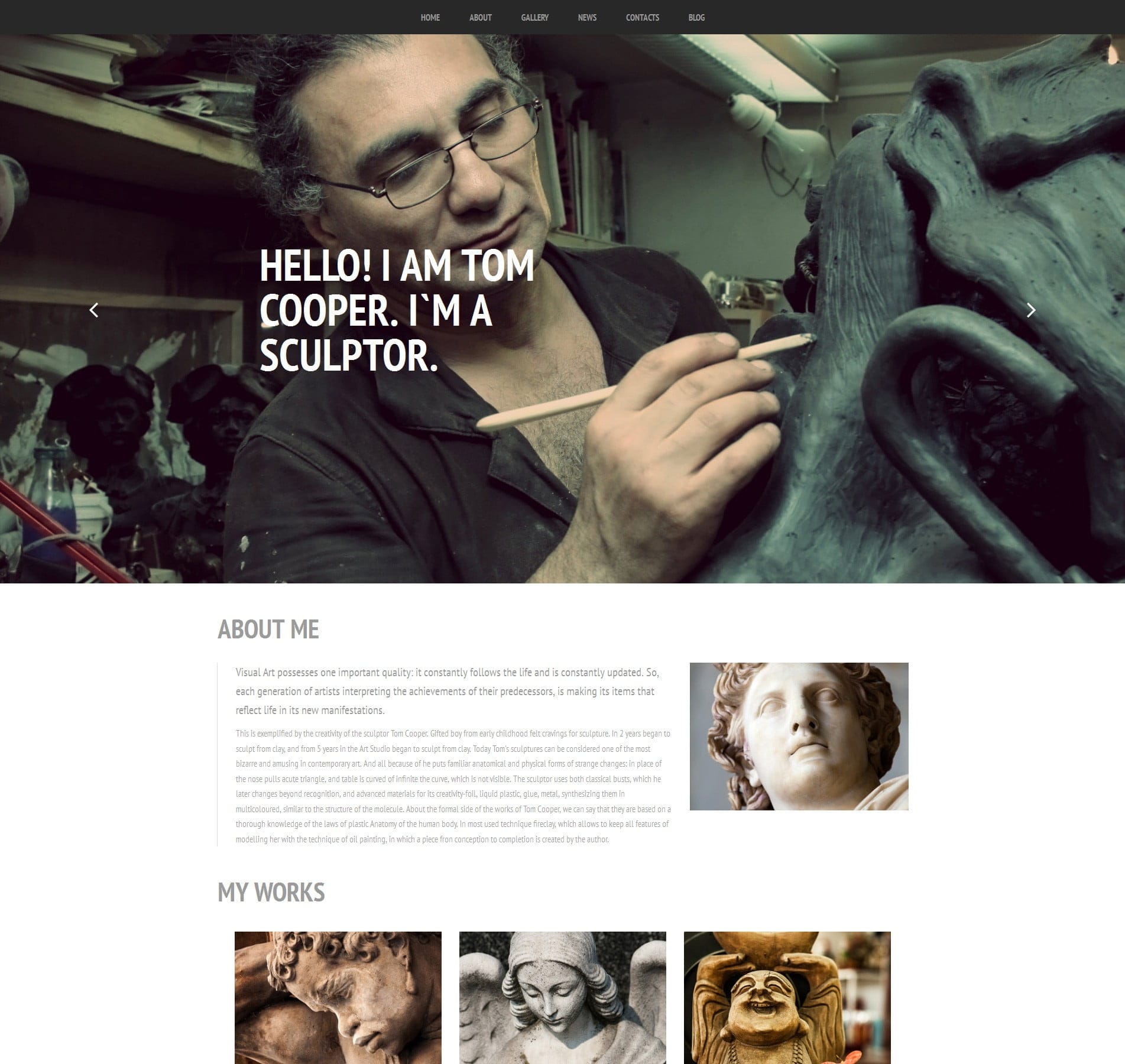 Professional artist portfolio template, perfect for individual portfolios and showcases