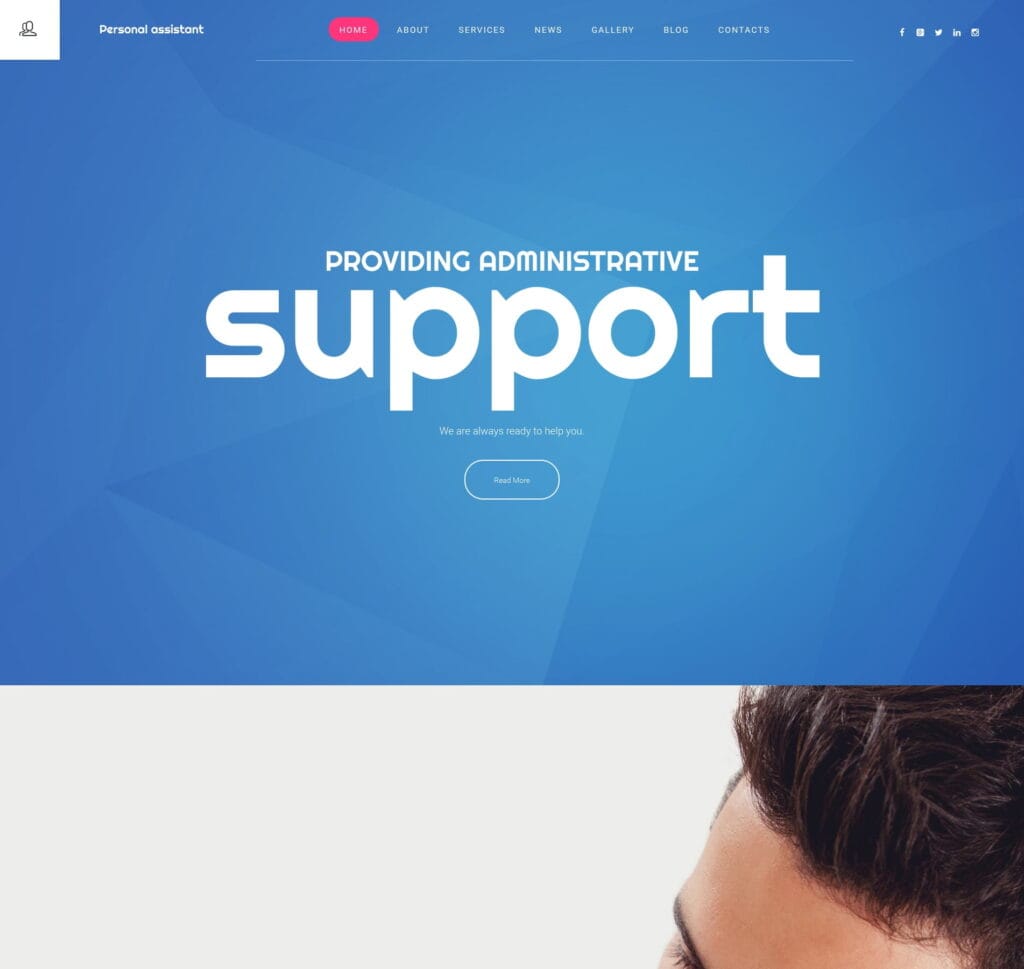 Personal assistant template for virtual assistance, administrative support, and services