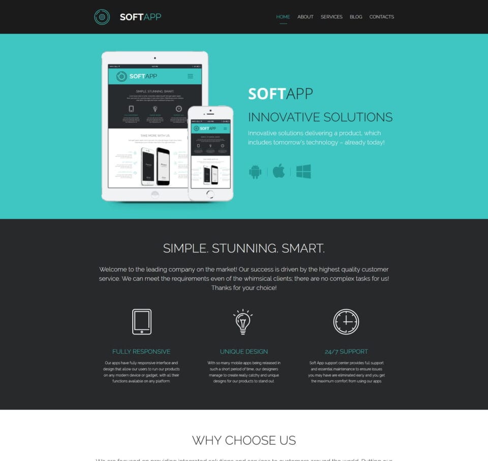 Computer web template for IT services, solutions, and tech companies