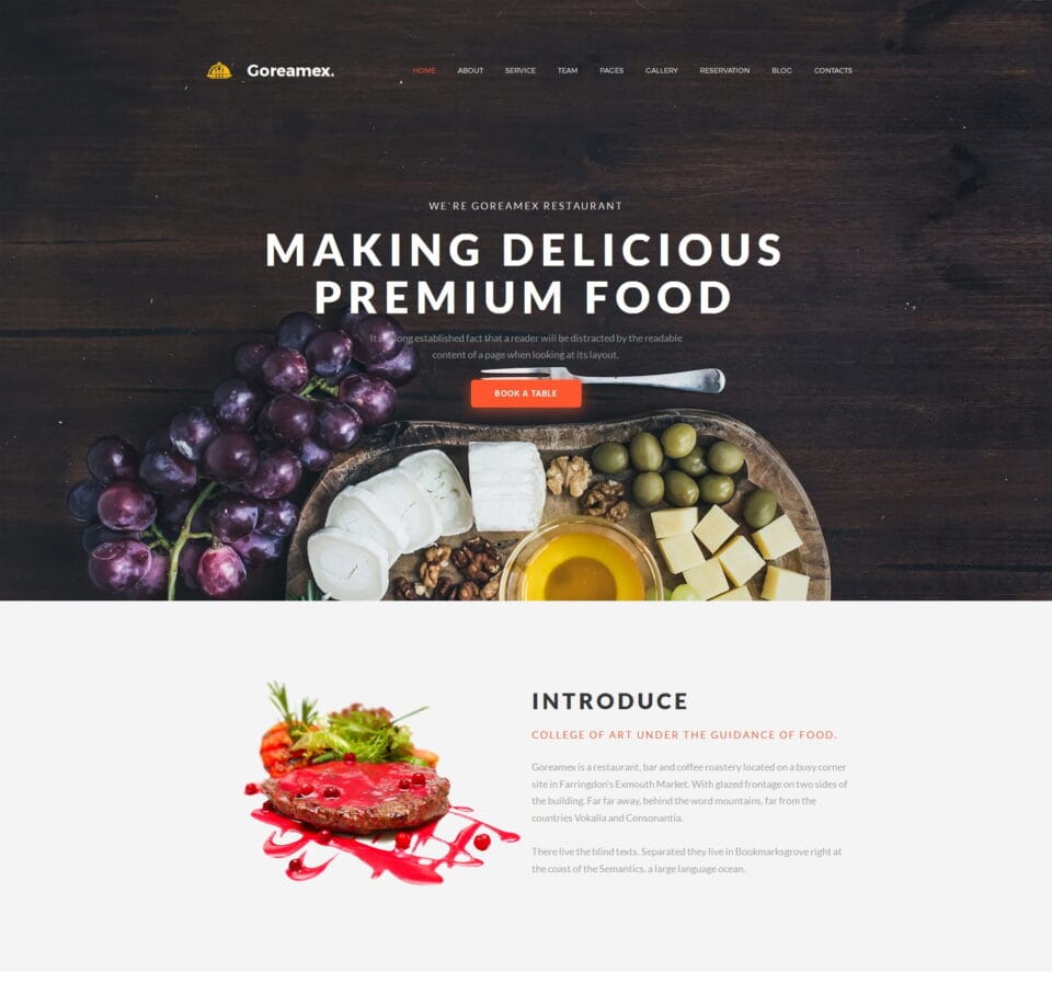 Catering website template for food services, event planning, and catering menus