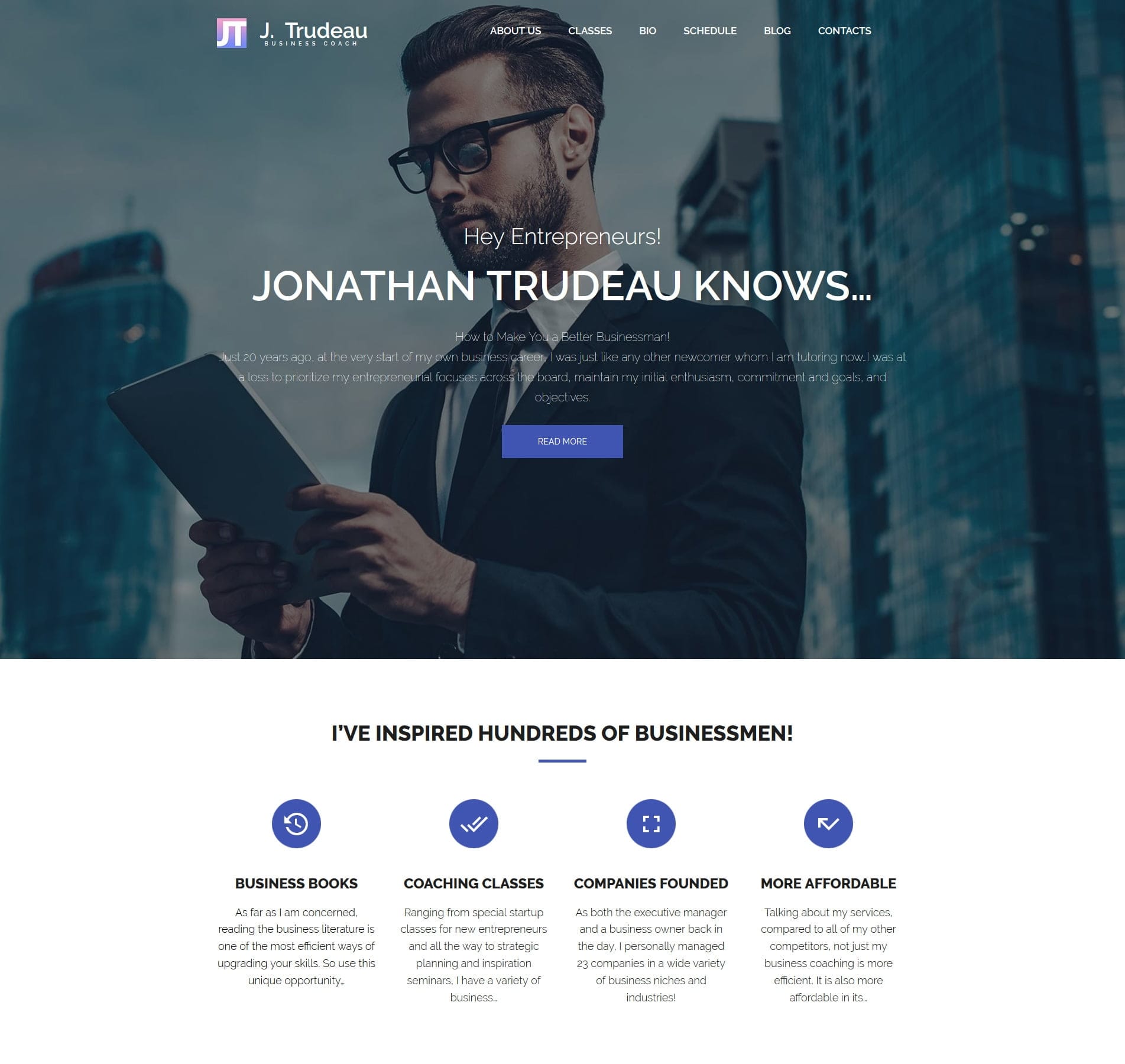 Business coach website template for coaching, mentoring, and business growth