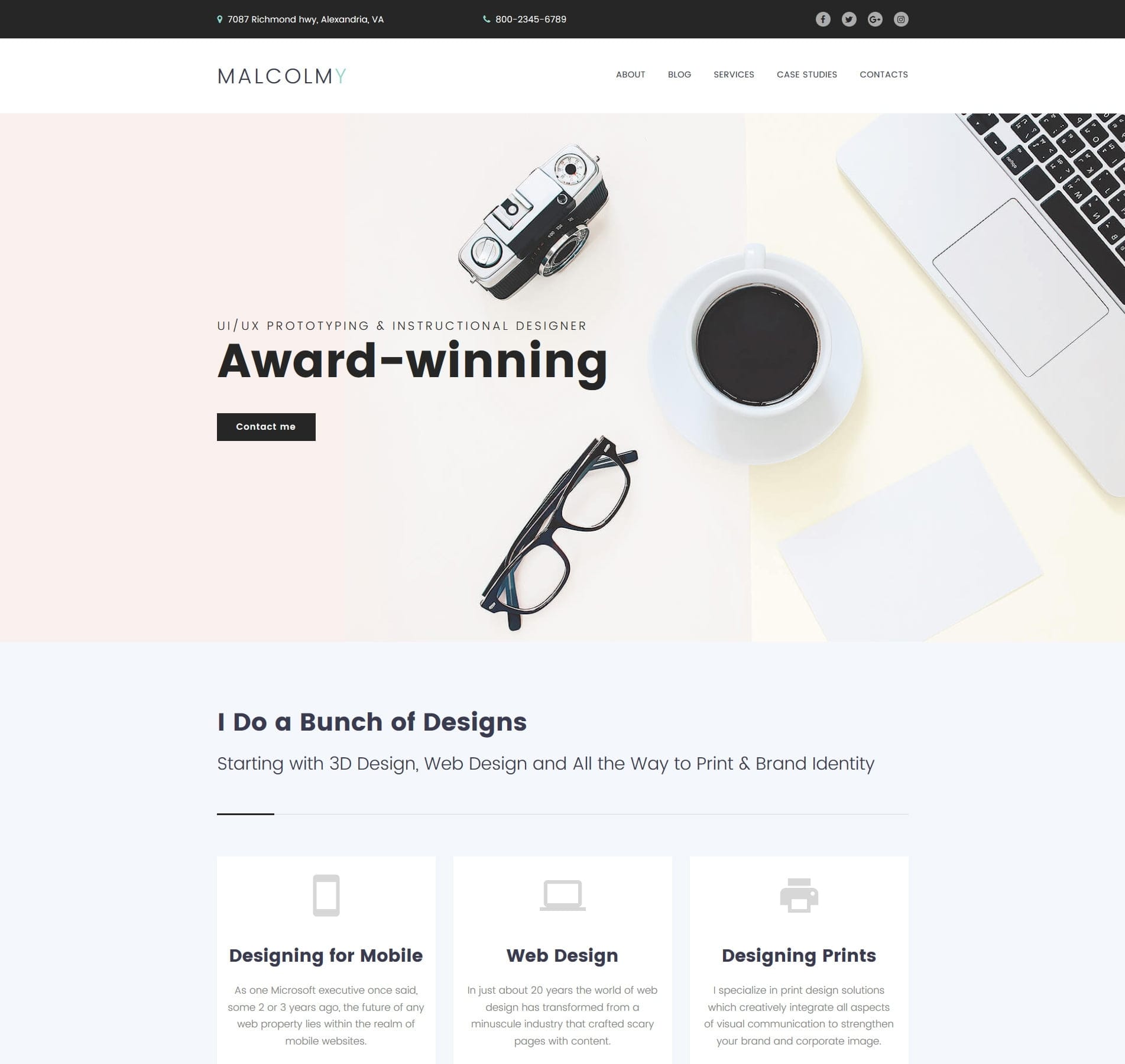 UX designer template for showcasing user experience design projects, portfolios, and services