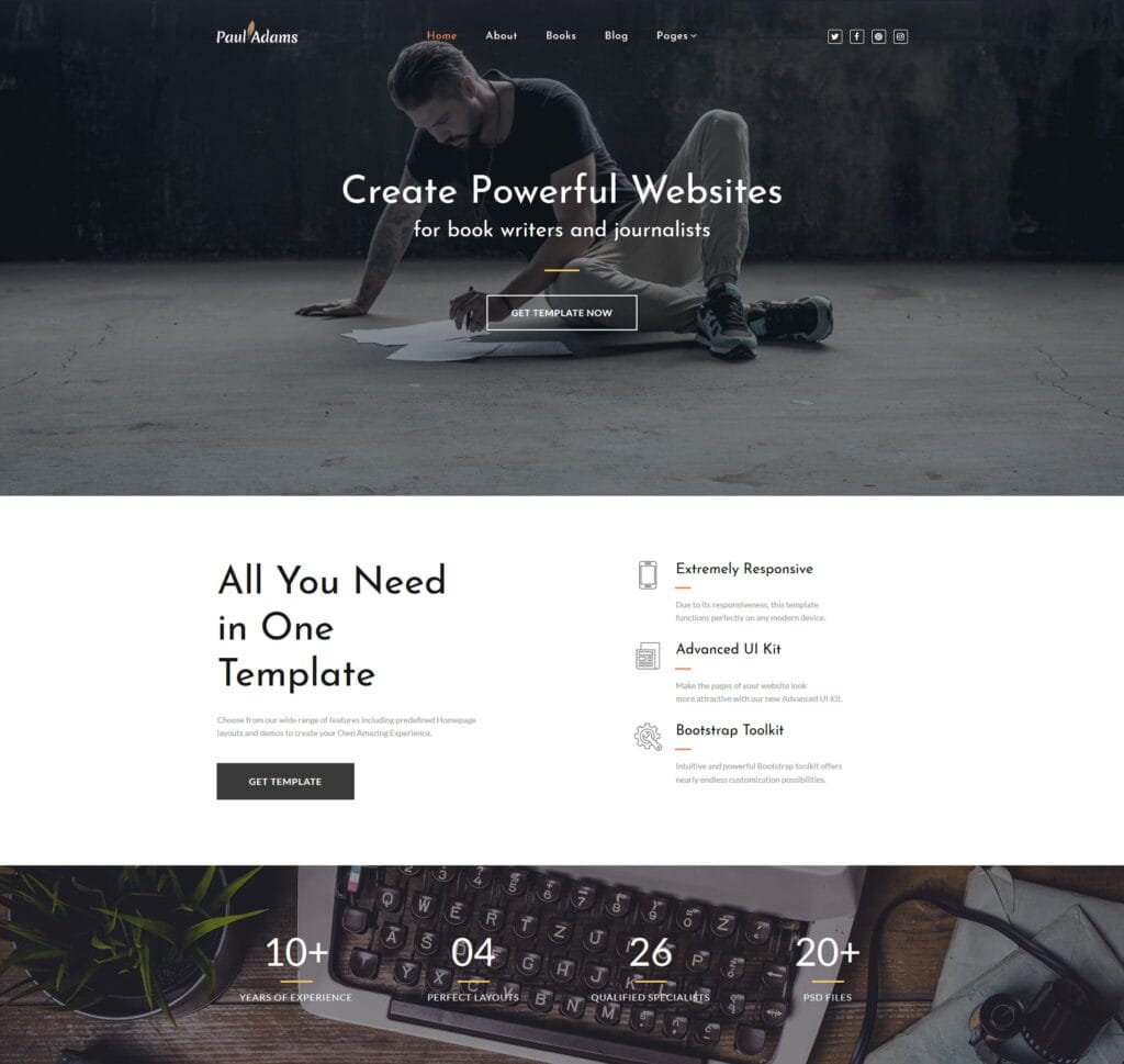 Best Book Website Template - Go Edit