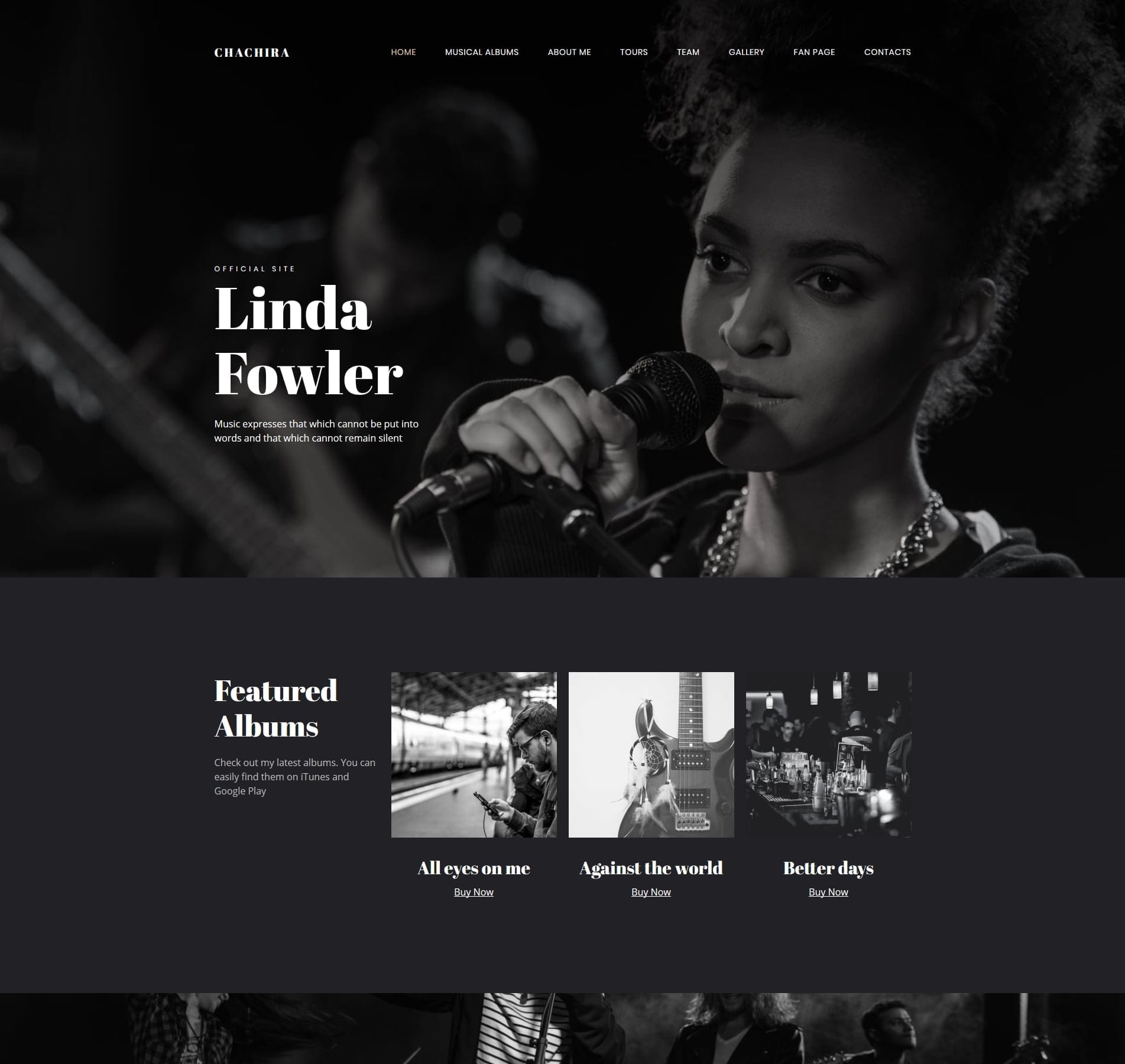 Songwriter template for music portfolios, lyric samples, and client bookings