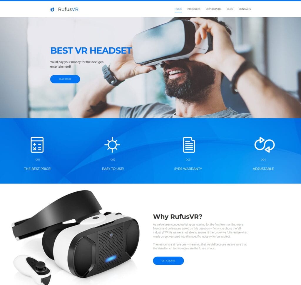 Virtual Website Virtual Reality Website Template - Go Edit