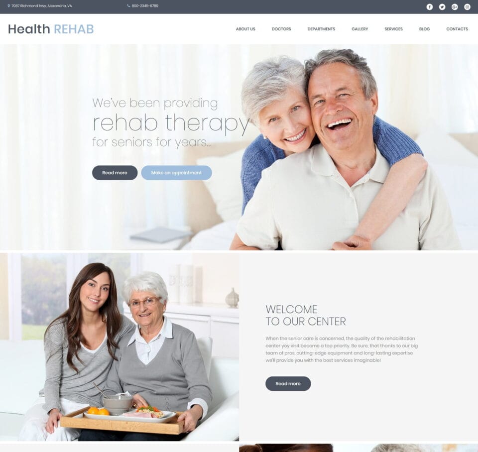 Healthcare professional template for profiles, services, and patient info