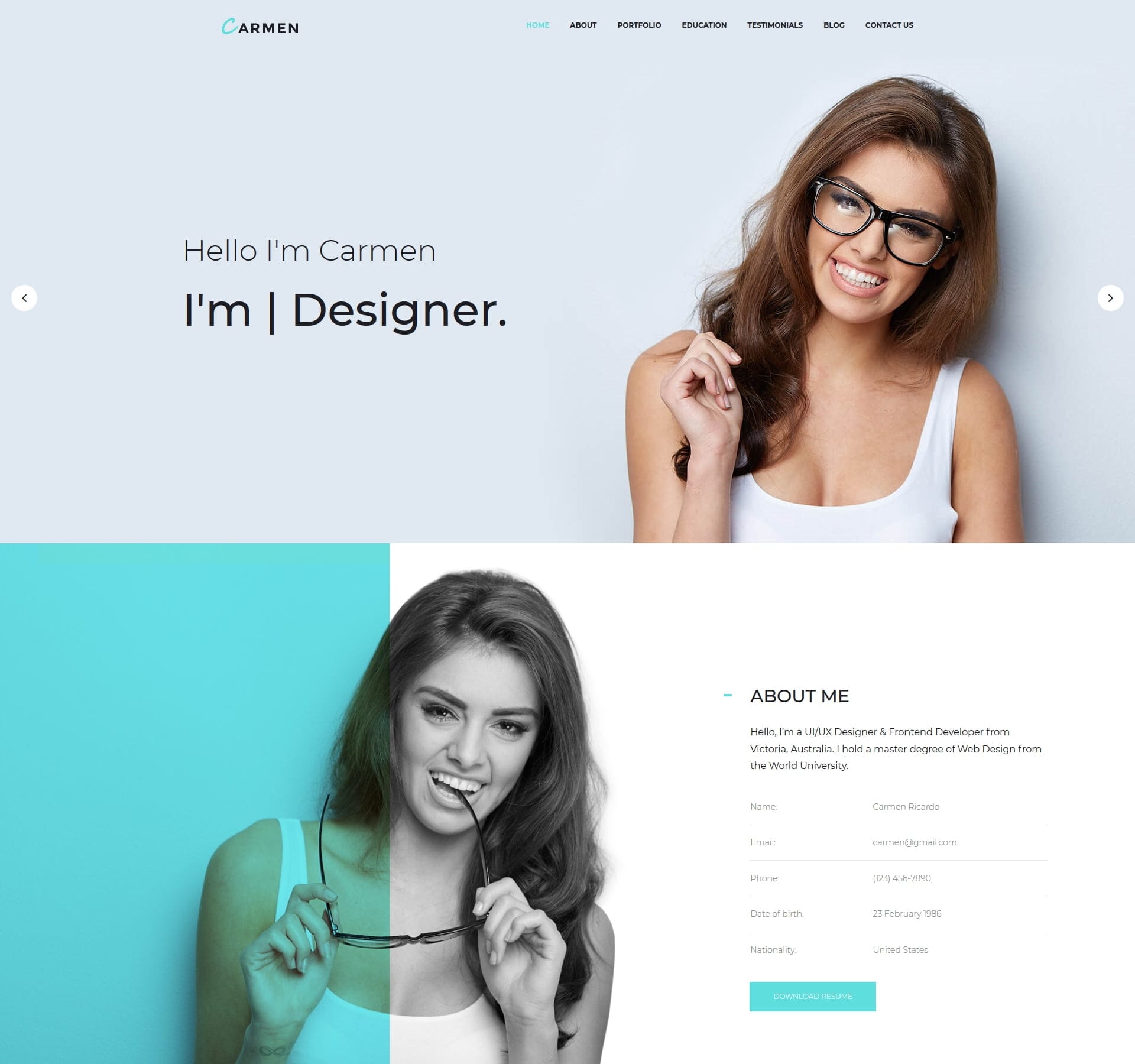 Personal profile template for resumes, portfolios, and career highlights