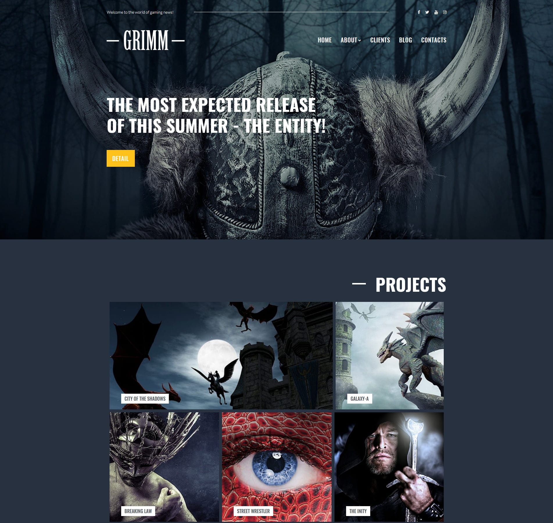 Game developer template for portfolios, game releases, and development projects