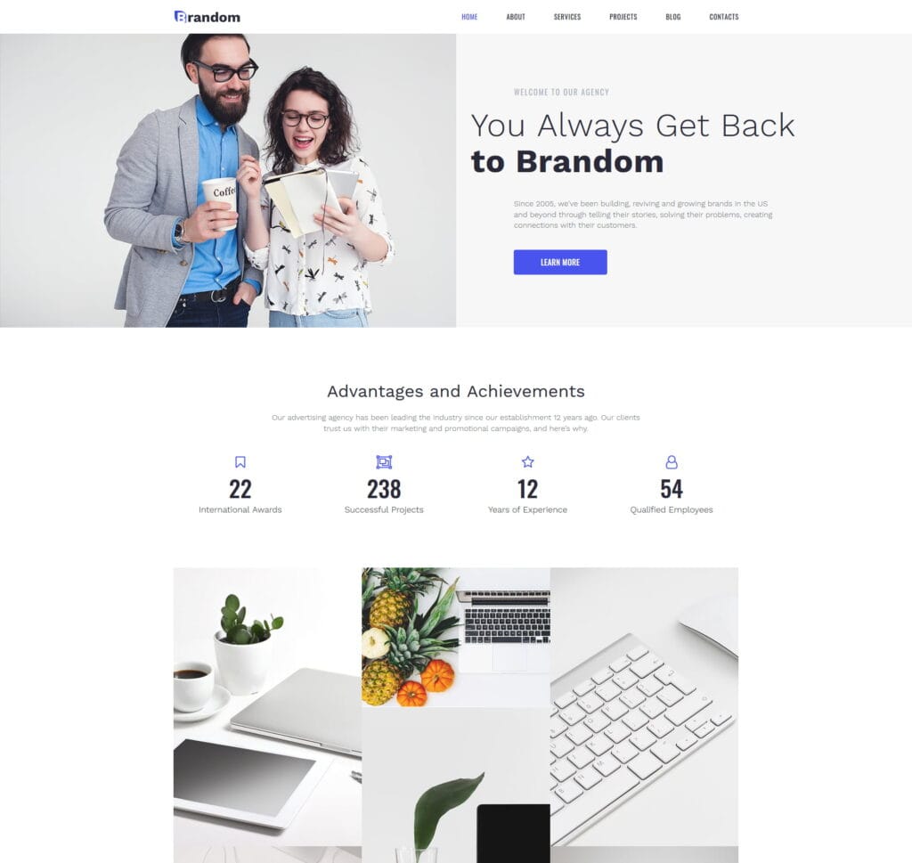 Branding website template for agencies, marketing, and brand strategy services