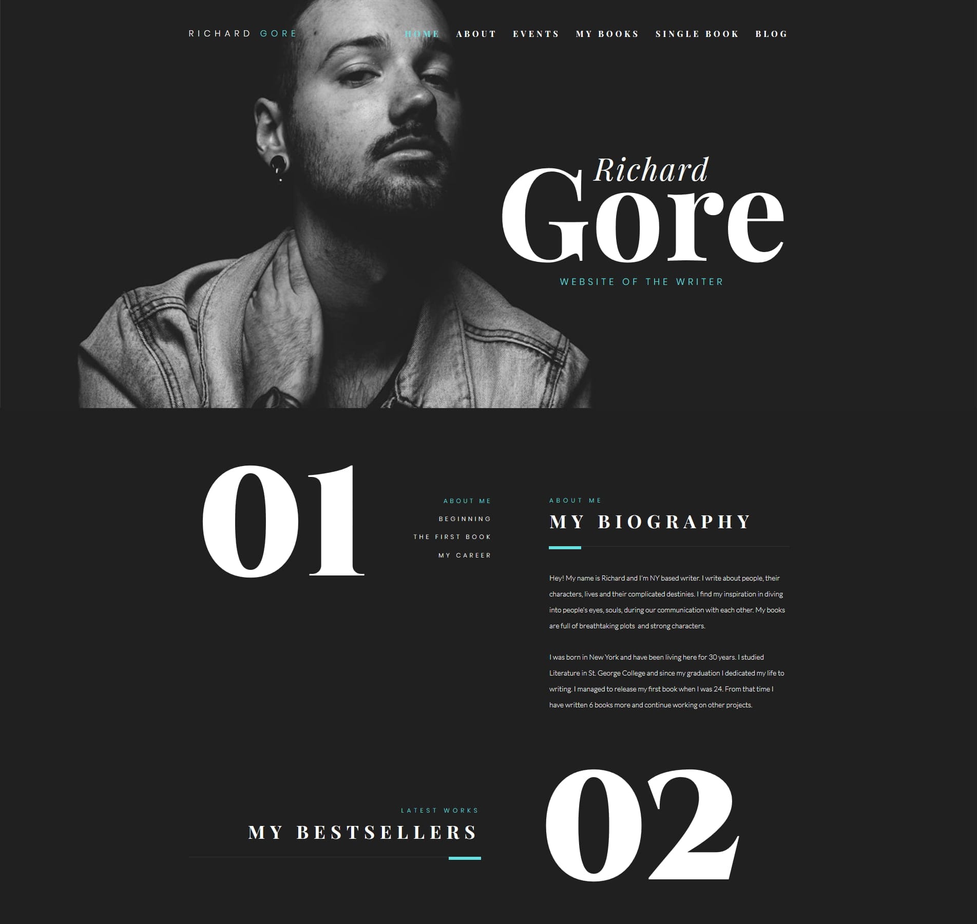 Creative portfolio template for showcasing artwork, designs, and projects