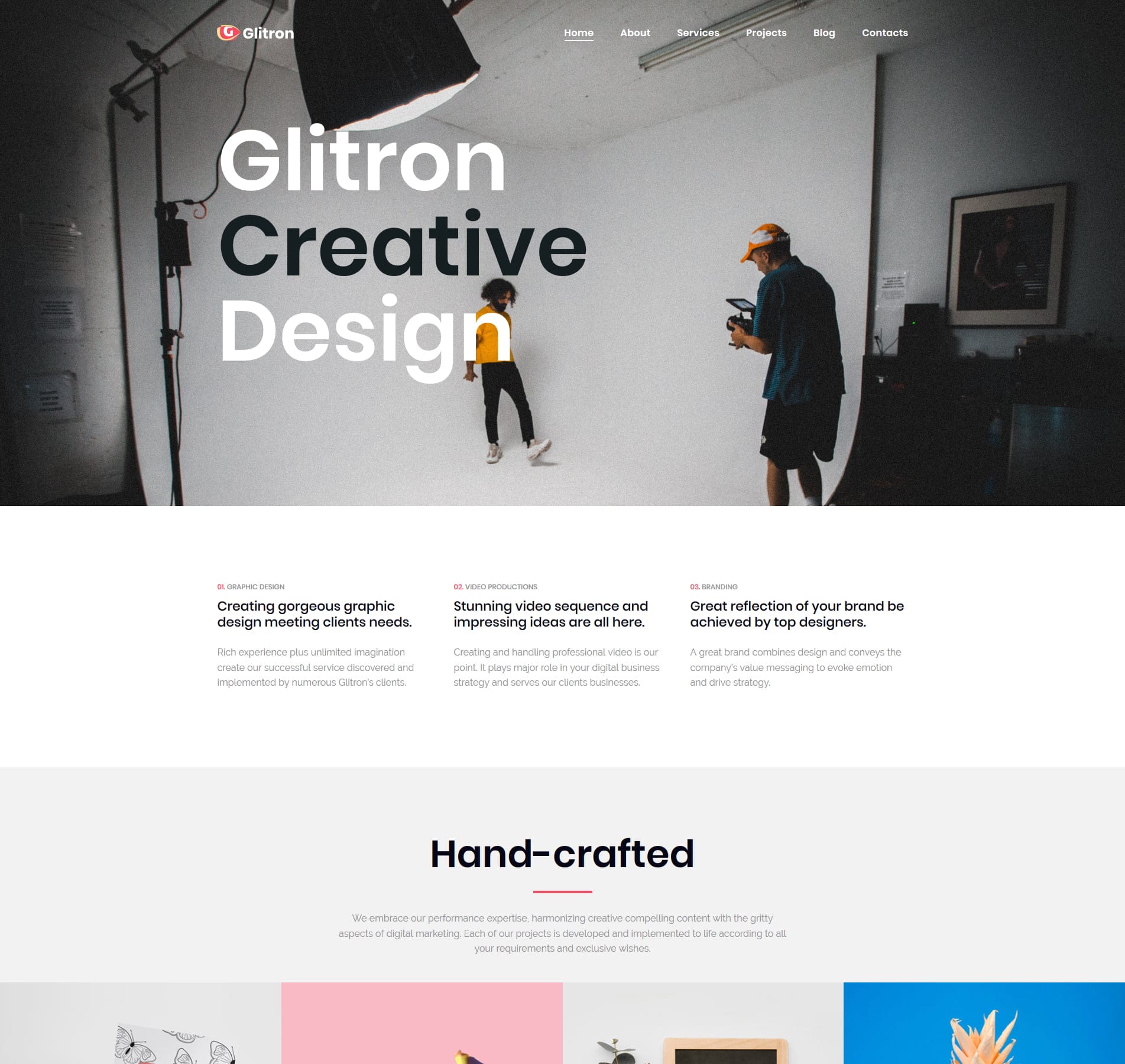 Studio template for creative agencies, artist portfolios, and professional studio services