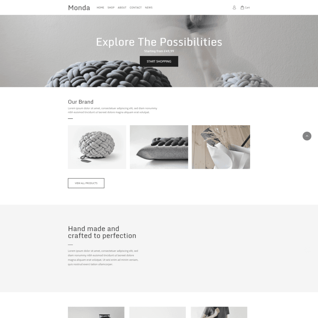 Handicraft e-commerce template for artisan products, handmade goods, and online sales